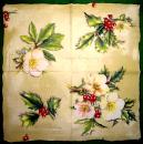 004 Weihnachten Blumen - 3-lagig (creme/rot) - Ihr